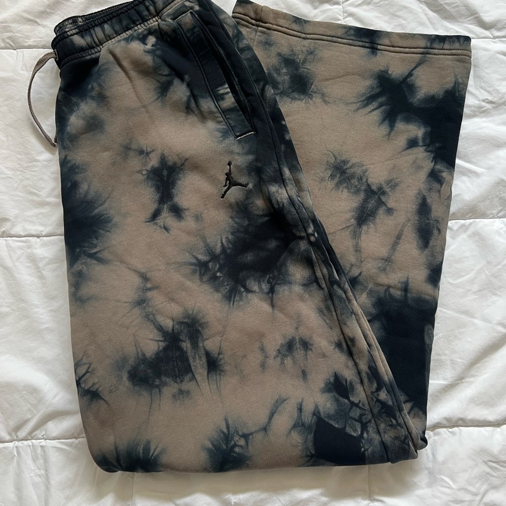 Jordan Black and Tan Tie-Dye Sweatpants